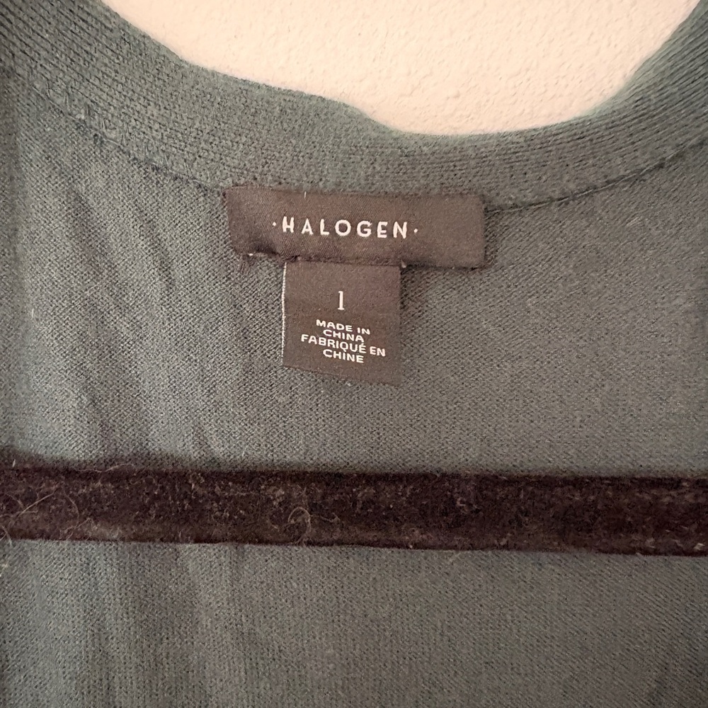 Halogen Nordstrom Dark Ponderosa Green Cardigan Duster Cashmere Blend - Picture 4 of 5